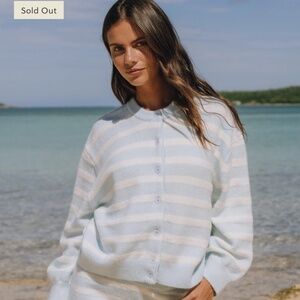 Xs/s Daily Drills Lake Day Stripe Cardigan and Knit Short set